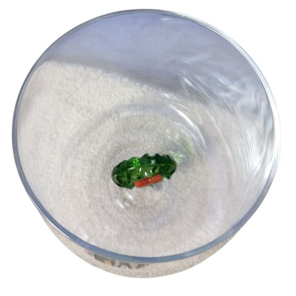 Stemless Wine Glass Christmas With Festive Green Wreath & Red Bow Design In Gift - Picture 7 of 14